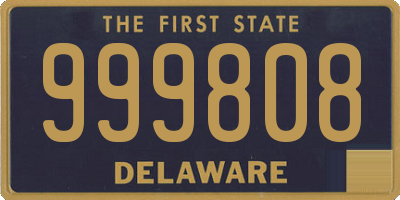 DE license plate 999808