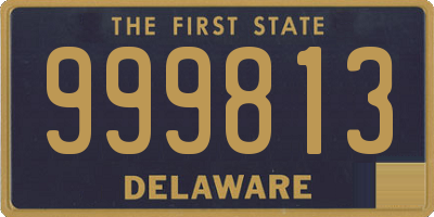 DE license plate 999813