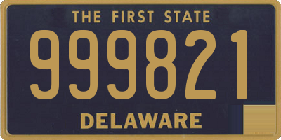 DE license plate 999821