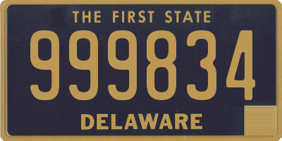 DE license plate 999834