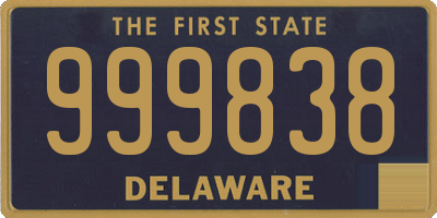 DE license plate 999838