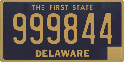 DE license plate 999844