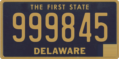 DE license plate 999845