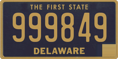 DE license plate 999849