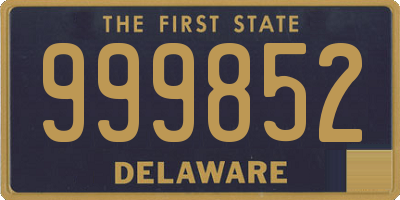 DE license plate 999852