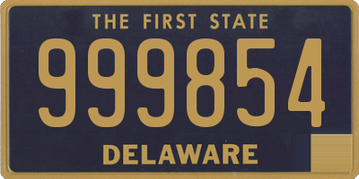 DE license plate 999854