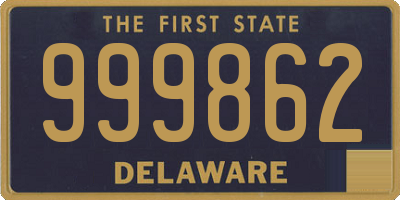 DE license plate 999862
