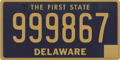 DE license plate 999867