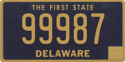 DE license plate 99987