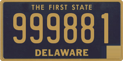 DE license plate 999881