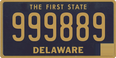 DE license plate 999889