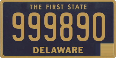 DE license plate 999890