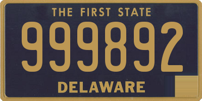 DE license plate 999892