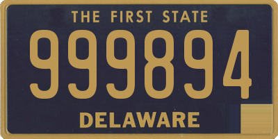 DE license plate 999894