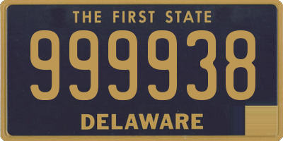 DE license plate 999938