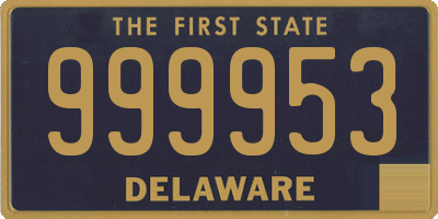 DE license plate 999953