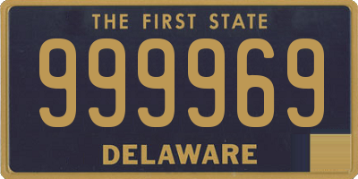 DE license plate 999969