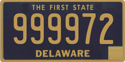 DE license plate 999972