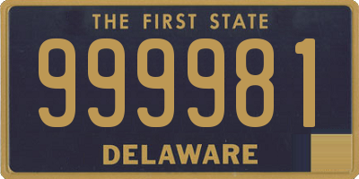 DE license plate 999981