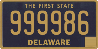 DE license plate 999986