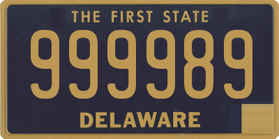 DE license plate 999989