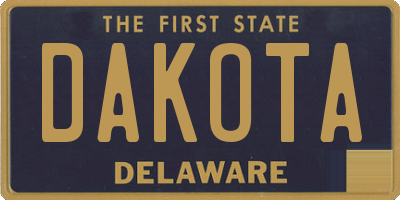 DE license plate DAKOTA