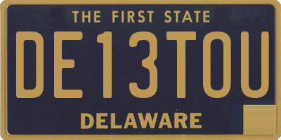 DE license plate DE13TOU