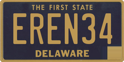DE license plate EREN34