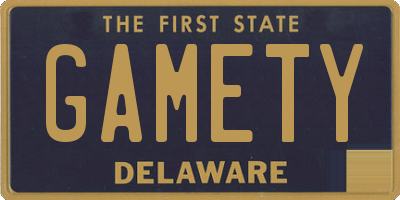 DE license plate GAMETY