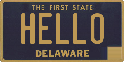 DE license plate HELLO
