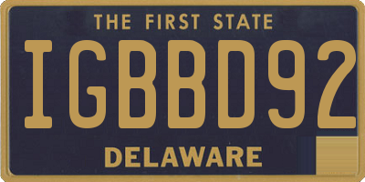 DE license plate IGBBD92