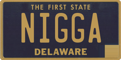 DE license plate NIGGA