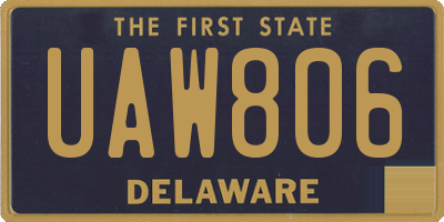 DE license plate UAW806