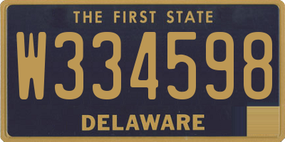 DE license plate W334598