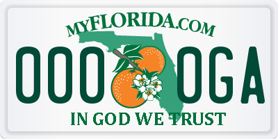 FL license plate 0000GA