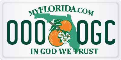 FL license plate 0000GC