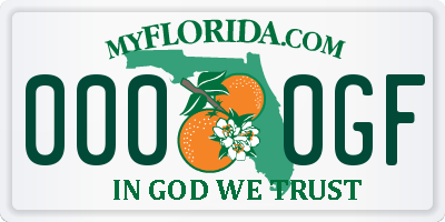 FL license plate 0000GF