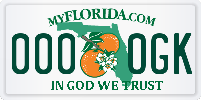 FL license plate 0000GK