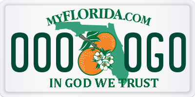 FL license plate 0000GO