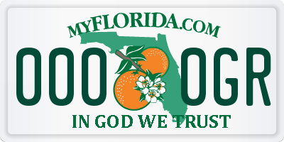 FL license plate 0000GR