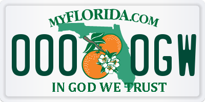 FL license plate 0000GW