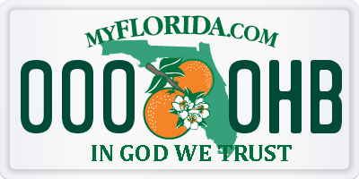 FL license plate 0000HB