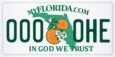 FL license plate 0000HE