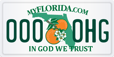 FL license plate 0000HG