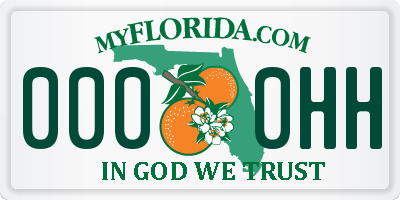 FL license plate 0000HH