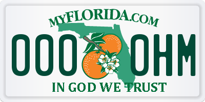 FL license plate 0000HM