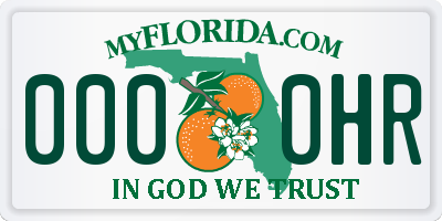 FL license plate 0000HR