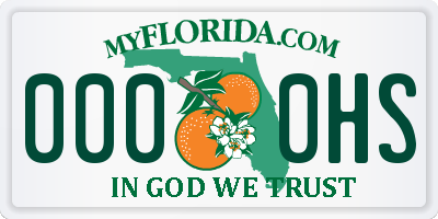 FL license plate 0000HS