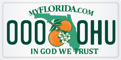 FL license plate 0000HU