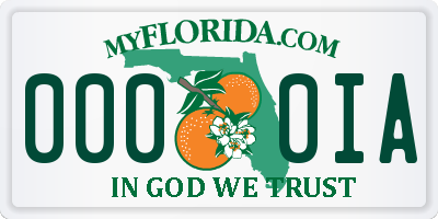 FL license plate 0000IA